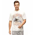 RE:fedett X NFL új England Patriots férfi póló, pamut Ing in ekrü fehér vagy Tie-Dye kék Méret: XL