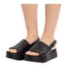 trendi női Comfort emelvény szandál, Summer Cipő  tépőzáras Fastener, 951891 fekete Méret: 41