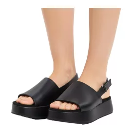   trendi női Comfort emelvény szandál, Summer Cipő  tépőzáras Fastener, 951891 fekete Méret: 41