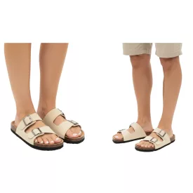   klasszikus férfi summer papucs cipő  buckles 956650 bézs Méret: 43