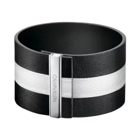   Trendy Calvin Klein női ódi bőr Karkötő  a wide ellentét csíkos. Karkötő méret XS (15cm) KJ9K in fekete, navy, piros, vagy anthracite. Méret: N