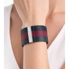 Trendy Calvin Klein női ódi bőr Karkötő  a wide ellentét csíkos. Karkötő méret XS (15cm) KJ9K in fekete, navy, piros, vagy anthracite. Méret: N