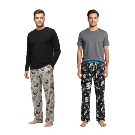   RE:fedett Lounge nadrág férfi Pajama nadrág  Star Trek vagy Star Wars Csillagok Háborúja Print, pamut, szürke vagy fekete/fehér Méret: S