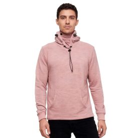  trendi férfi kapucnis pulóver  integrated face álarc. pulóver pulóver 19139 sötét szürke, világos szürke, kék, Khaki, vagy piros Méret: L
