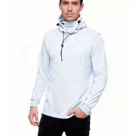   Divatos férfi kapucnis pulóver beépített maszkkal. Hoodie Pulóver 19139 Sötétszürke, Világosszürke, Kék, Khaki vagy Piros Méret:M