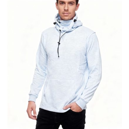 trendi férfi kapucnis pulóver  integrated face álarc. pulóver pulóver 19139 sötét szürke, világos szürke, kék, Khaki, vagy piros Méret: XL