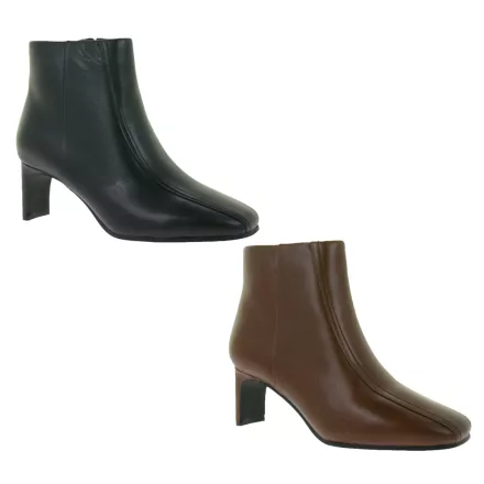elegáns Clarks női Seren 55 Top British  ódi bőr magassarkú boka csizma cipő – klasszikus boka csizma cipő 2616694 Cognac barna vagy fekete Méret: 39