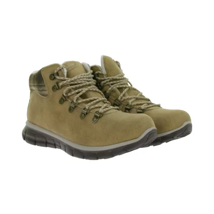 víz-repellent SKECHERS Synergy Plaid Mood női boka csizma cipő  Warm Tech Memory szivacs és Scotchgard bevonat Winter Cipő 167939-CSNT barna Méret: 38