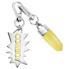 Cool Calvin Klein Downtown medál szett: nemesacél Pendants  kontrasztos  és COWBOY Logo - táska kiegészítő - 7 x 1.3 cm - sárga, piros, vagy kék Méret: N