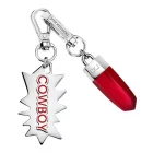 Cool Calvin Klein Downtown medál szett: nemesacél Pendants  kontrasztos  és COWBOY Logo - táska kiegészítő - 7 x 1.3 cm - sárga, piros, vagy kék Méret: N