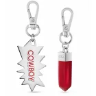 Cool Calvin Klein Downtown medál szett: nemesacél Pendants  kontrasztos  és COWBOY Logo - táska kiegészítő - 7 x 1.3 cm - sárga, piros, vagy kék Méret: N