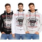 Cool férfi pulóver  Rock-stílus Print - pulóver 19148 - szürke, fehér, vagy fekete Méret: XXL