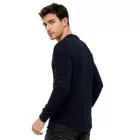 férfi Urban pulóver  Ribbed ujj, pulóver Pulóver 19056 in szürke Melange, Lime zöld, rózsaszín, világos barna, világos zöld, Khaki, Navy kék, vagy fekete Méret: M