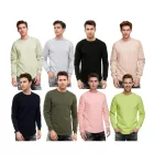 férfi Urban pulóver  Ribbed ujj, pulóver Pulóver 19056 in szürke Melange, Lime zöld, rózsaszín, világos barna, világos zöld, Khaki, Navy kék, vagy fekete Méret: XXL