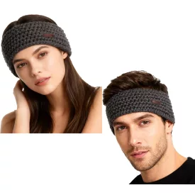   POEDERBAAS Headband  garbó bélés, Chunky kötött Ear Warmer for férfi és női, sport kiegészítő, sport Equipment HB02 szürke Méret: N