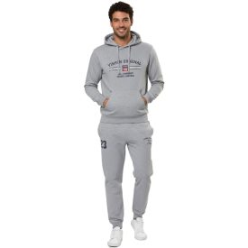 VINSON férfi pamut pulóver  Logo Print, szürke Méret: XL