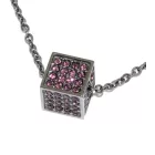 Calvin Klein Rocking női nyaklánc ékszer  Swarovski Kövek, divat Ékszer  fix cube medál KJ9C140100 in sötét szürke/arany vagy szürke/rózsaszín Méret: N