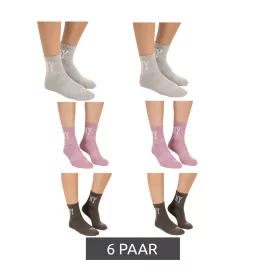   6 pár SCOTCH & SODA női fél-Terry Quarter Crew Zokni, Everyday Zokni, Business Zokni, méret 35.5-39.5, SS123682 284, bézs, rózsaszín, barna Méret: N