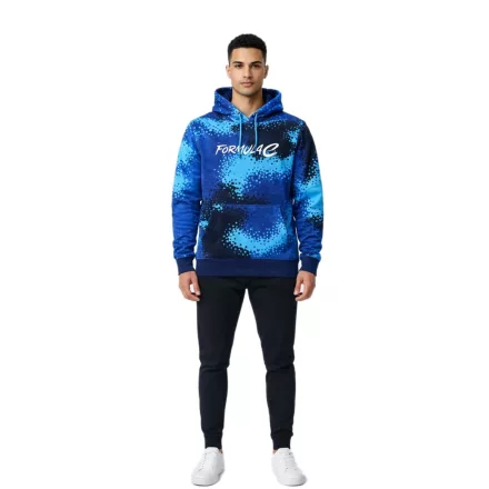 Formula E férfi kapucnis pulóver in Camouflage minta, pamut pulóver, Motorsport 701223606 001 kék/türkiz Méret: XS