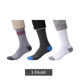   3 pár SCOTCH & SODA férfi Terry Crew Zokni, Everyday Zokni, pamut Zokni, méret 41-46, Business Zokni, SS43491 095, szürke/fehér/sötét szürke Méret: N