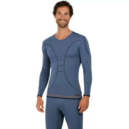 Practical TOPTEX PRO férfi funkcionális Ing  HydroTherm hosszú újj, sport Ing  OEKO-TEX Standard 100, Work Ing, Heathered kék vagy szürke Méret: L