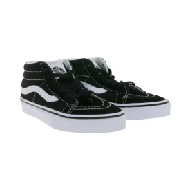   VANS SK-8 Mid Reissue női ódi bőr edzőcipő edző cipő, Mid-Top Cipő in Old- Design, Skate Cipő, gumi Waffle talp VN0A391F6BT fekete/fehér Méret: 35
