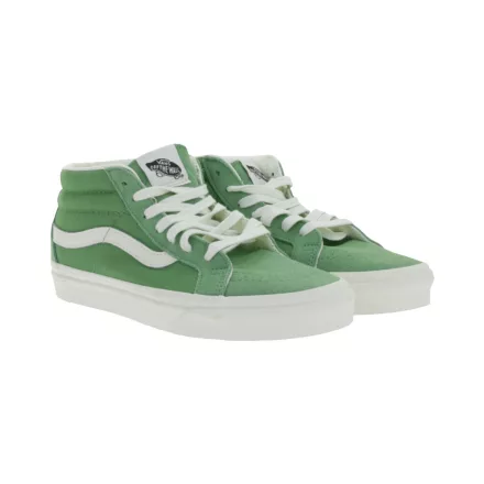 VANS SK-8 Mid Reissure női & férfi ódi bőr edzőcipő edző cipő, Mid-Top Cipő in Old- Design, Skate Cipő, gumi Waffle talp VN0A391FV0N zöld/fehér Méret: 36