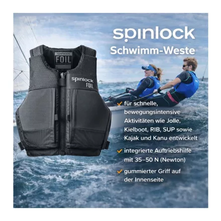 Spinlock Foil PFD Buoyancy Aid  35-50N Buoyancy Aid, Protective atléta, Safety atléta, Watersports, DW-BA/FBG, fekete Méret: S