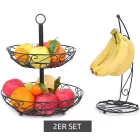 dekoratív CUBESU Fruit tartó  Banana tartó - nemesacél Fruit és Vegetable Basket, fekete Méret: N