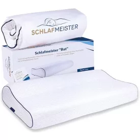   Thermoregulating SCHLAFMEISTER denevér Pillow, nyak Support Pillow, OEKO-TEX Certified, Allergy-Friendly Pillow, 60x30x8cm, fehér Méret: N