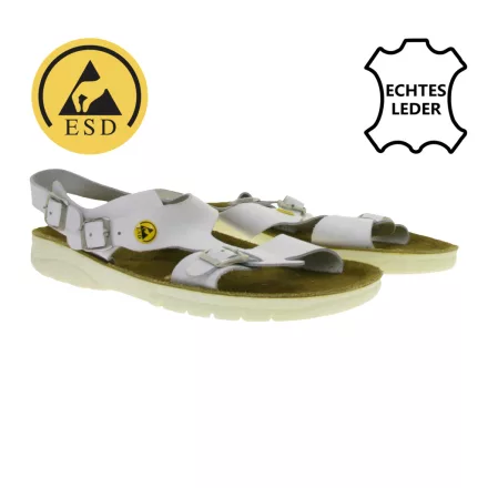 Slip-ellenálló HSM női work szandál, ESD-compatible, ódi bőr Cipő, SRA védelem class, papucs cipő, professional Cipő, factory másodperc-kézi, B-, medical Cipő, fehér Méret: 38