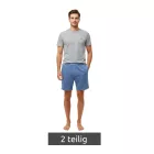 Lightweight SCOTCH & SODA férfi 2-darab Shorty pizsama szett in pamut, elérhető in szürke/Navy, kék, vagy sötét kék/szürke Méret: M