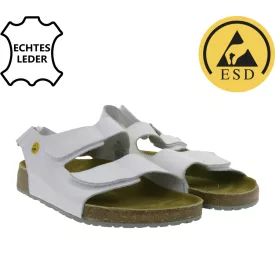   Slip-ellenálló HSM férfi work szandál, ESD-safe, ódi bőr Cipő, SRA védelem class, papucs cipő, professional Cipő, factory másodperc-kézi, B-, medical Cipő, fehér Méret: 43