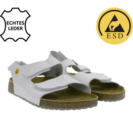 Slip-ellenálló HSM férfi work szandál, ESD-safe, ódi bőr Cipő, SRA védelem class, papucs cipő, professional Cipő, factory másodperc-kézi, B-, medical Cipő, fehér Méret: 44