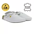 Slip-ellenálló HSM férfi work papucs cipő, ESD-compatible, ódi bőr Cipő  SRA védelem class, szandál, occupational Cipő, factory másodperc-kézi, B-, medical Cipő, fehér Méret: 44