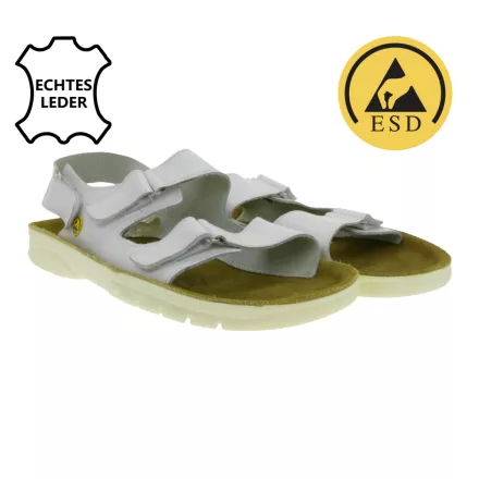 Slip-ellenálló HSM férfi work szandál, ESD-safe, ódi bőr Cipő  SRA védelem class, papucs cipő, professional Cipő, factory másodperc-kézi, B-, medical Cipő, fehér Méret: 45