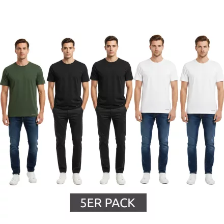magas-quality 5-csomag SCOTCH & SODA kerek nyakú férfi póló alap Ing Undershirt pamut Ing SSFA25M2312806 019 fekete/fehér/zöld Méret: M