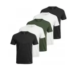magas-quality 5-csomag SCOTCH & SODA kerek nyakú férfi póló alap Ing Undershirt pamut Ing SSFA25M2312806 in fehér vagy fekete/fehér/zöld Méret: M