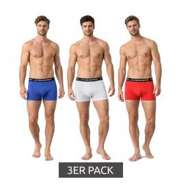   Le Coq Sportif Basic Boxer alsó férfiaknak, pamut fehérnemű, 3-as csomag, K46938CO, Piros/Szürke/Kék Méret:S
