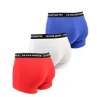 Le Coq Sportif Basic Boxer alsó férfiaknak, pamut fehérnemű, 3-as csomag, K46938CO, Piros/Szürke/Kék Méret:S