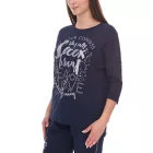 SOCCX by Carina Női oversized kerek nyakú pulóver - Mindennapi pulóver - Kék vagy Fehér Méret:XL_XXL