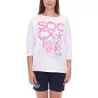 SOCCX by Carina Női oversized kerek nyakú pulóver - Mindennapi pulóver - Kék vagy Fehér Méret:XS_S