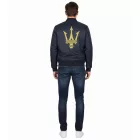 Maserati Férfi Bomber dzseki Maxi Trident logóval, Motorsport őszi dzseki, sötétkék Méret:M