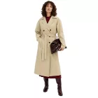 Női kétsoros oversized trench kabát övvel, bézs 979556 Méret:46