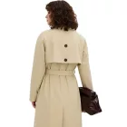 Női kétsoros oversized trench kabát övvel, bézs 979556 Méret:46
