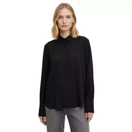 hosszú-sleeved női blúz in a viszkóz BLEND  a balloon hem, summer Ing 921905 fekete Méret: 34