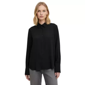   hosszú-sleeved női blúz in a viszkóz BLEND  a balloon hem, summer Ing 921905 fekete Méret: 36
