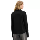 hosszú-sleeved női blúz in a viszkóz BLEND  a balloon hem, summer Ing 921905 fekete Méret: 36