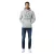 lágy Helly Hansen Manchester Graphic férfi pulóver, pamut pulóver  kapucni, 300 g/m² pulóver 78380, szürke vagy narancssárga Méret: M
