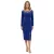 figura-hugging női midi ruha  virágos csillogós, hosszú-sleeved ruha 965864 kék Méret: 48